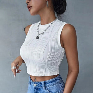 Sleeveless round neck slim - fitting women's small vest - Negative Apparel