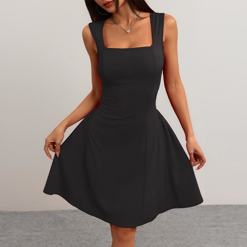 slim - fit dress backless sleeveless vest suspender skirt - Negative Apparel