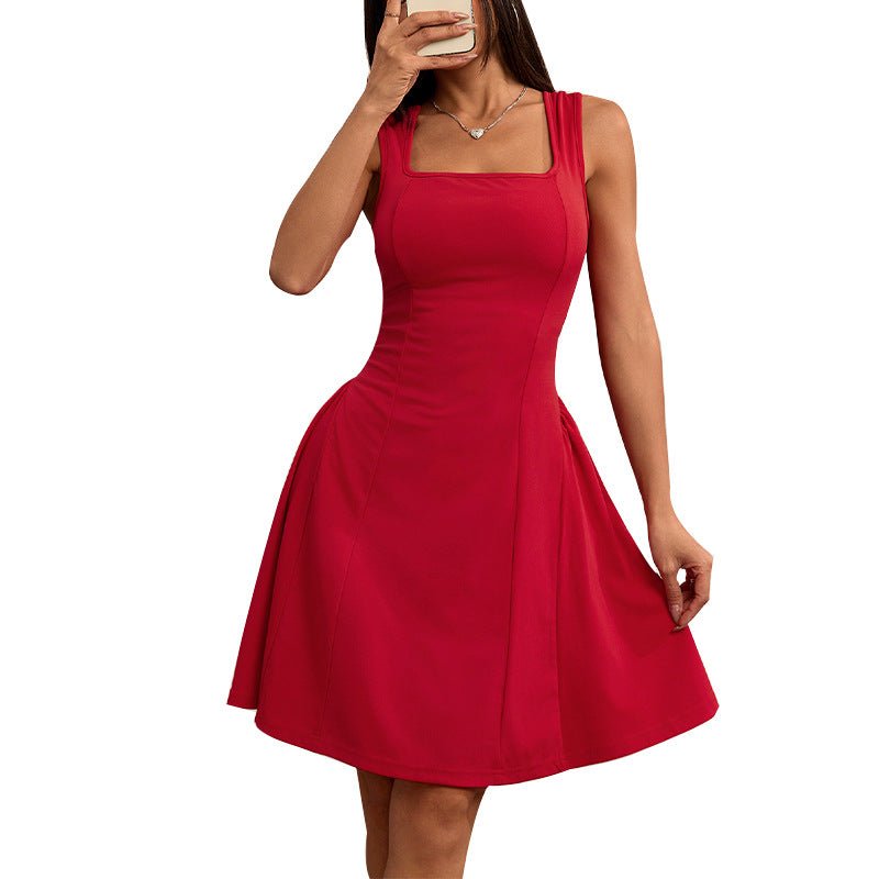 slim - fit dress backless sleeveless vest suspender skirt - Negative Apparel