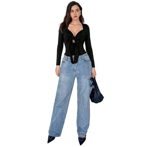 Slim long - sleeved t-shirt design sense niche top onesie - Negative Apparel