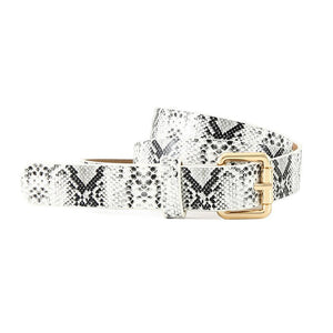 Snake pattern belt women's belt jeans versatile ladies decorative black pants belt student simple trendy casual - Negative Apparel