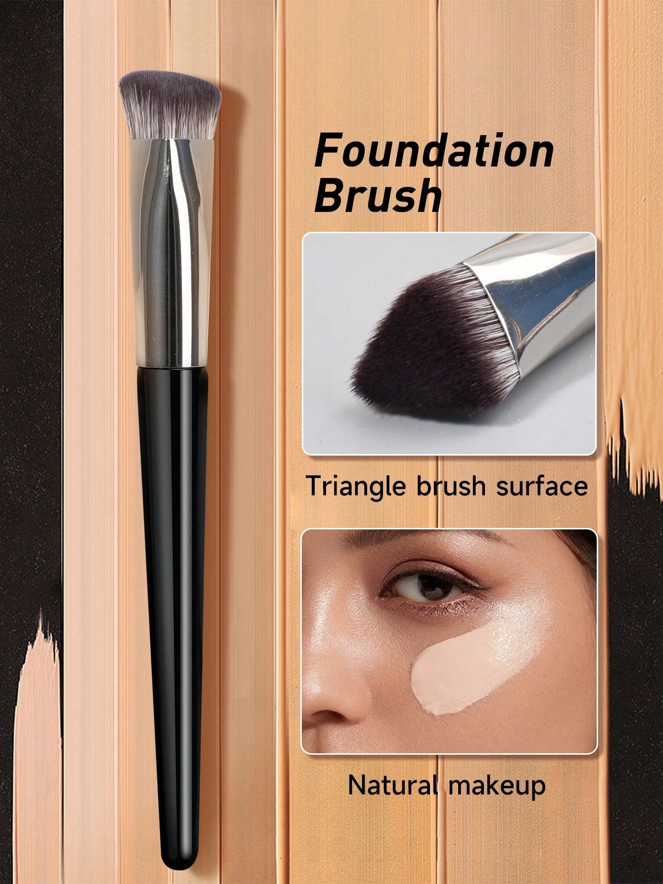 Soft Makeup Brush, Black Triangle Foundation Brush, Concealer Brush, Detail Brush, BB Cream Brush, Isolation Brush, Cover Dark Circles, Eye Bags, Acne Marks, Freckles, Portable Makeup Brush - Negative Apparel