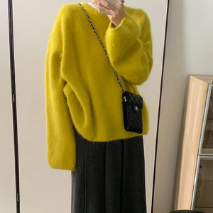 Soft waxy milk fufu imitation mink fleece pullover sweater - Negative Apparel