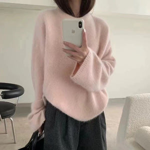 Soft waxy milk fufu imitation mink fleece pullover sweater - Negative Apparel