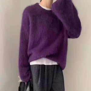 Soft waxy milk fufu imitation mink fleece pullover sweater - Negative Apparel