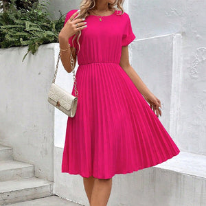 Solid color loose polyester A - shaped skirt Amazon women's clothing - Negative Apparel