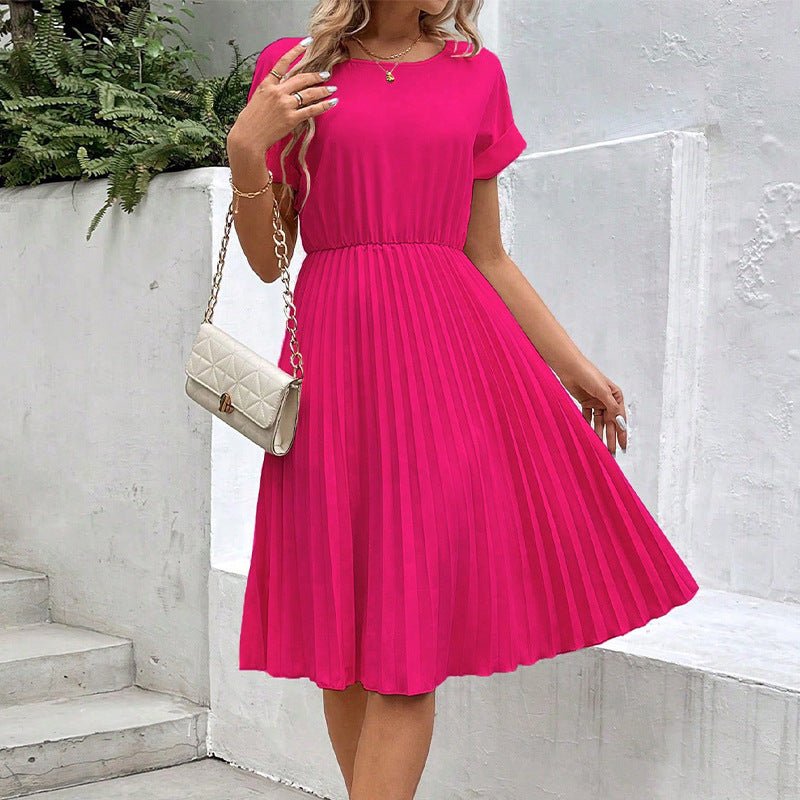 Solid color loose polyester A - shaped skirt Amazon women's clothing - Negative Apparel