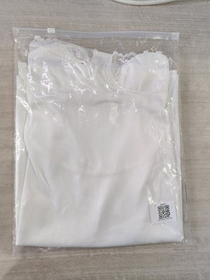 Solid color mesh cami splicing short - sleeved bottoming top - Negative Apparel