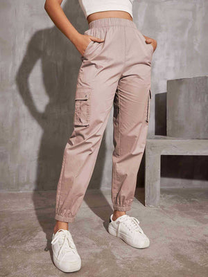 Solid color multi - pocket casual overalls pants for women - Negative Apparel