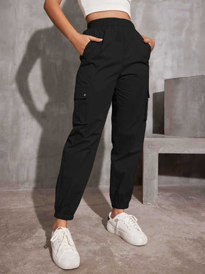 Solid color multi - pocket casual overalls pants for women - Negative Apparel