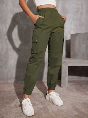 Solid color multi - pocket casual overalls pants for women - Negative Apparel