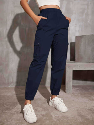 Solid color multi - pocket casual overalls pants for women - Negative Apparel