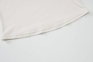 Solid color round neck long sleeve letter print tight inner wear bottoming shirt top - Negative Apparel