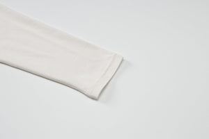 Solid color round neck long sleeve letter print tight inner wear bottoming shirt top - Negative Apparel