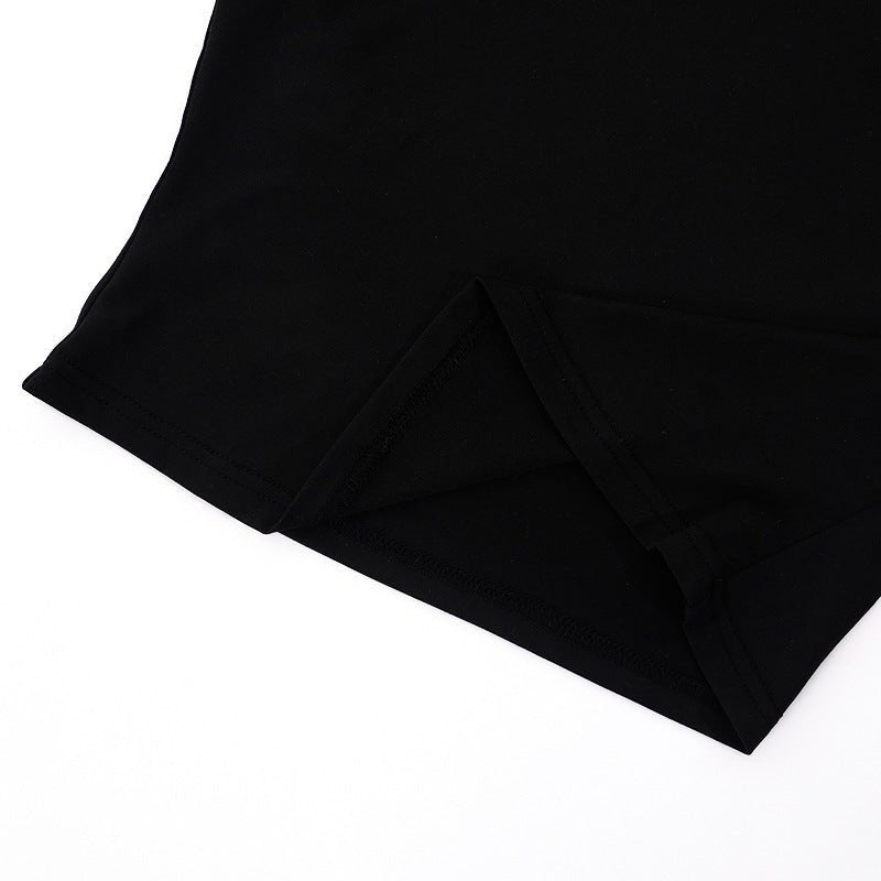 Solid color round neck short sleeve basic T-shirt top - Negative Apparel