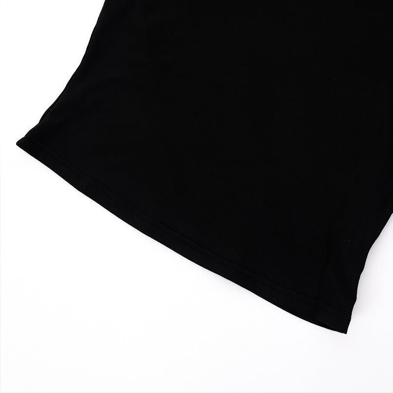 Solid color round neck short sleeve basic T-shirt top - Negative Apparel