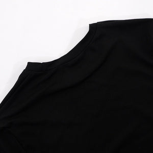 Solid color round neck short sleeve basic T-shirt top - Negative Apparel