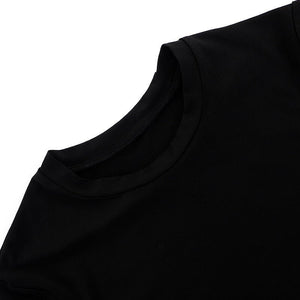 Solid color round neck short sleeve basic T-shirt top - Negative Apparel