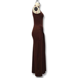 Solid color round neck sleeveless strappy dress - Negative Apparel