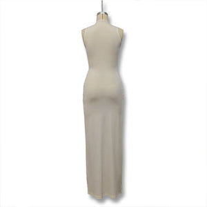 Solid color round neck sleeveless strappy dress - Negative Apparel