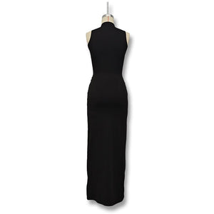 Solid color round neck sleeveless strappy dress - Negative Apparel