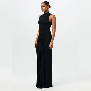 Solid color round neck sleeveless strappy dress - Negative Apparel