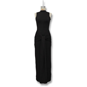 Solid color round neck sleeveless strappy dress - Negative Apparel