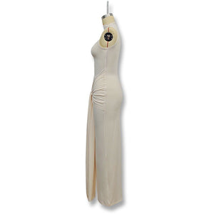 Solid color round neck sleeveless strappy dress - Negative Apparel
