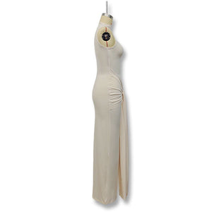 Solid color round neck sleeveless strappy dress - Negative Apparel
