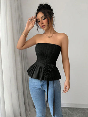 Solid color tube top French unique and beautiful small top - Negative Apparel