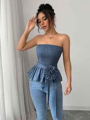 Solid color tube top French unique and beautiful small top - Negative Apparel