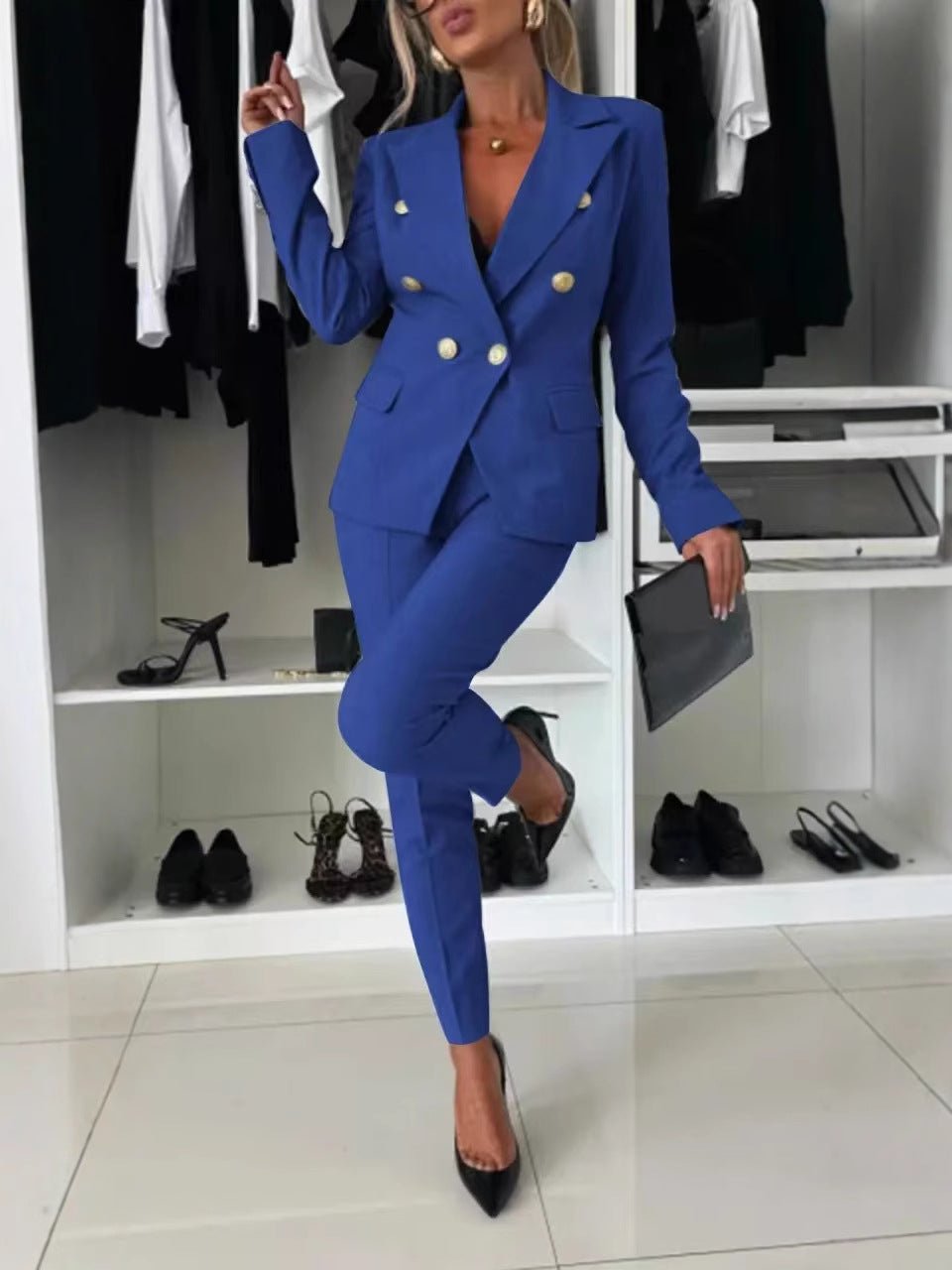 Solid color versatile suit independent fashion with casual pocket - Negative Apparel