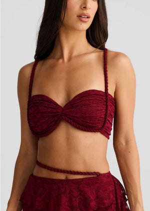 Solis Lace | 2 - Piece Halter Suspender & Hip - Wrap Maxi Set - Negative Apparel