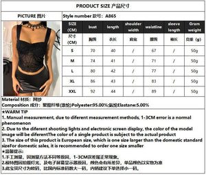 Spider web mesh perspective slim sleeve vestless tops for women - Negative Apparel