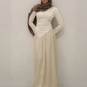 Spring and autumn crew neck dress slim and thin long women's elegant skirt - Negative Apparel