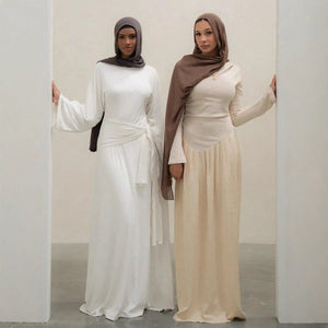 Spring and autumn crew neck dress slim and thin long women's elegant skirt - Negative Apparel