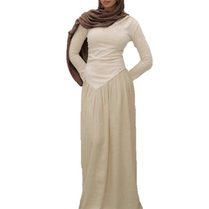 Spring and autumn crew neck dress slim and thin long women's elegant skirt - Negative Apparel