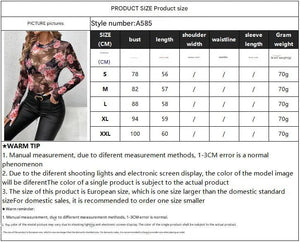 spring and summer 2025 new elegant rose flower printing small stand - up collar mesh slim top women's clothing - Negative Apparel