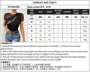 spring and summer 2025 new sexy solid color short - sleeved net splicing new T-shirt thin top women - Negative Apparel