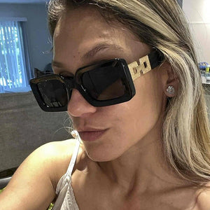 Square simple sunglasses 2025 small frame street shooting sunglasses ladies sunglasses - Negative Apparel