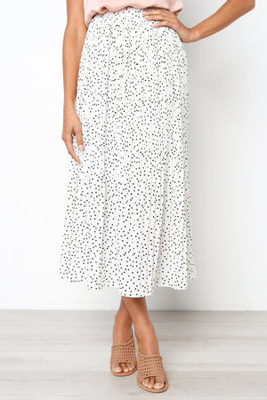 Step into the fashion polka dot style pocket pleated skirt long skirt - Negative Apparel