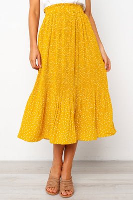 Step into the fashion polka dot style pocket pleated skirt long skirt - Negative Apparel