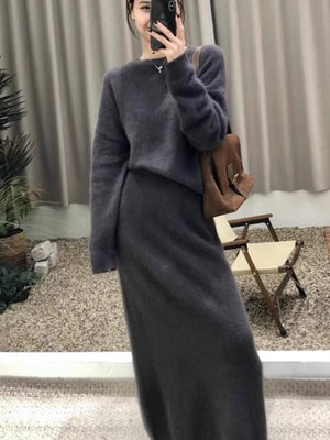 Straight skirt + sweater two - piece set - Negative Apparel