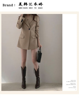 Suit jacket Korean version retro Office Jacket outer wear trendy Jacket - Negative Apparel