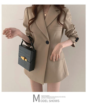 Suit jacket Korean version retro Office Jacket outer wear trendy Jacket - Negative Apparel