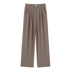 Suit pants for women, new spring styles, high waist wide leg pants, drape casual straight pants - Negative Apparel