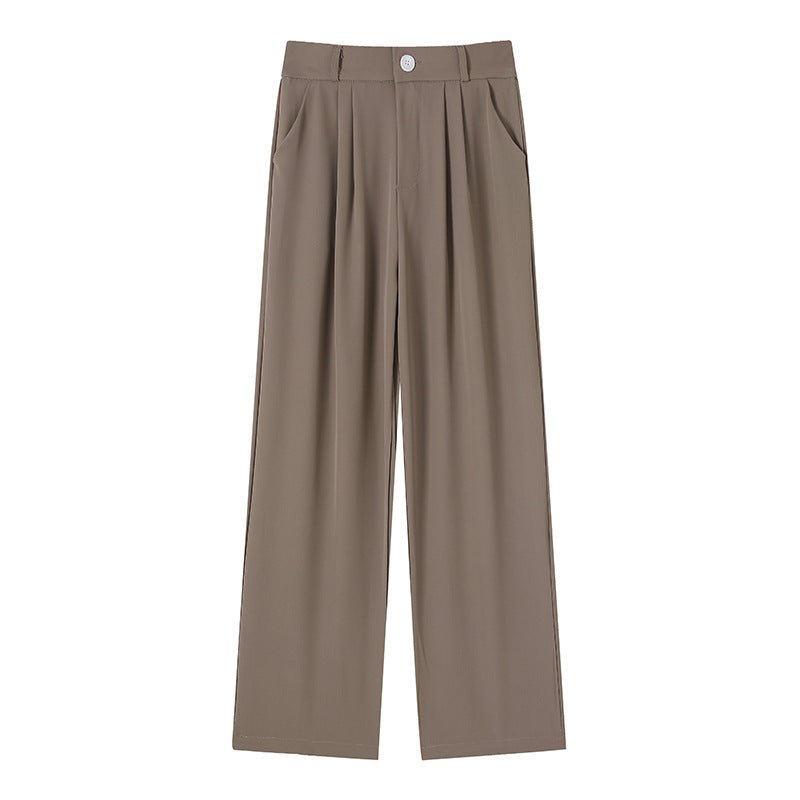 Suit pants for women, new spring styles, high waist wide leg pants, drape casual straight pants - Negative Apparel