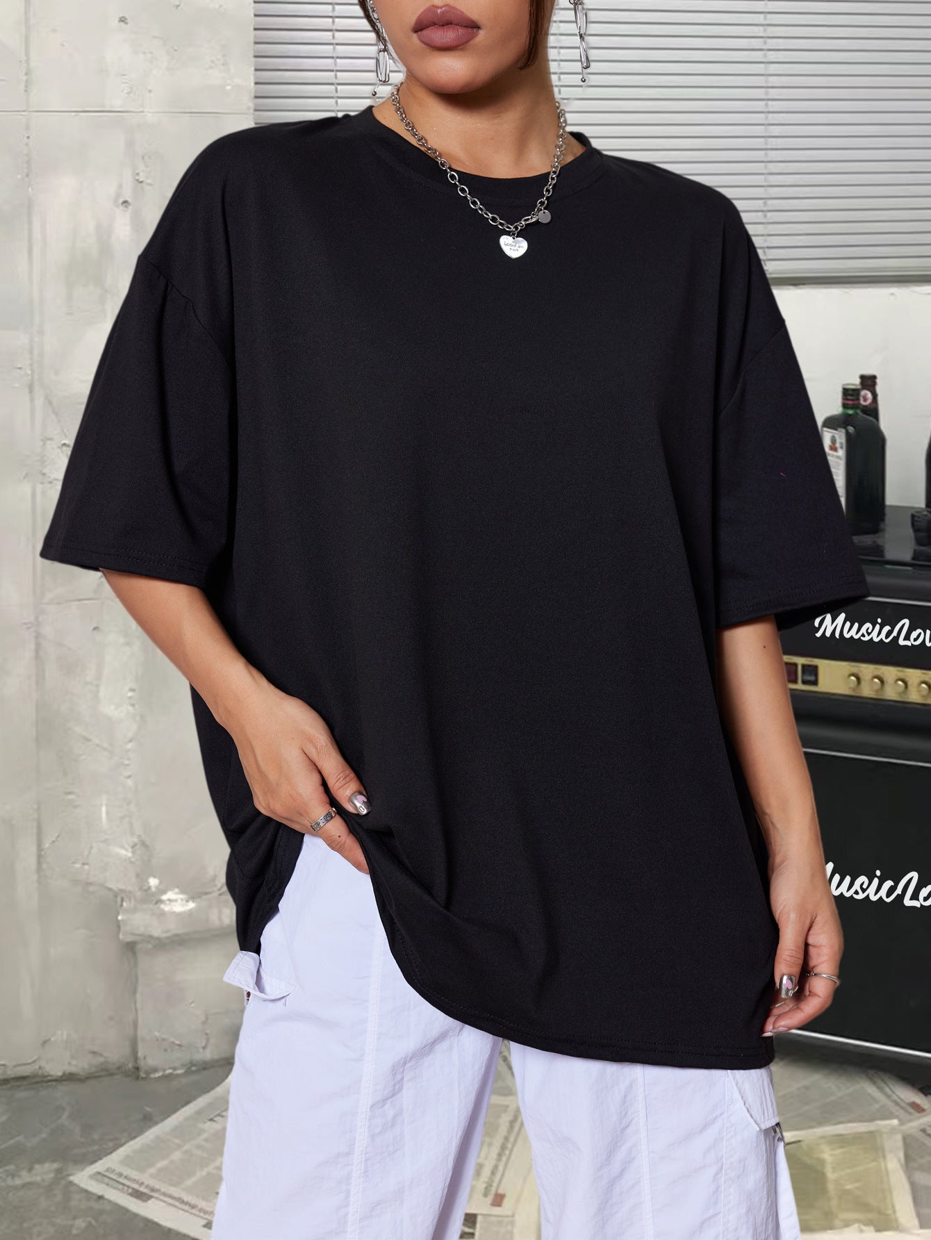 Summer medium and long multi - color half - sleeved casual versatile large - size T-shirt - Negative Apparel