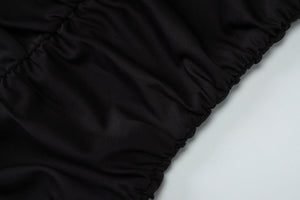 Summer new French temperament round neck short sleeve pleated waist slim long dress - Negative Apparel