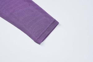 Summer new POLO collar cardigan buttoned mesh see - through waist slimming top - Negative Apparel